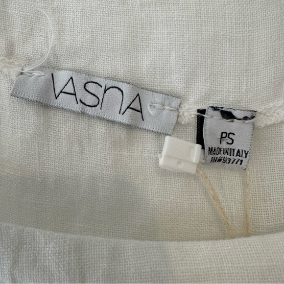 Vansa 100% Linen Short‎ Sleeve White Boho Midi Dress - Picture 6 of 8